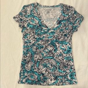 Lilly Pulitzer Blue Fitted Short Sleeve Tee
